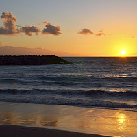 Buy canvas prints of Sunset on Torviscas beach in Tenerife by Valentina Severinova