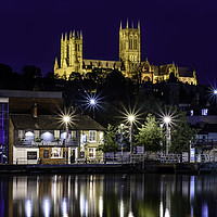 Buy canvas prints of Lincoln Cathedral Cityscape by John Lawrence