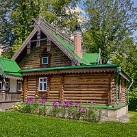Buy canvas prints of The ancient wooden house in the noble estate in Ru by Alexander Ov