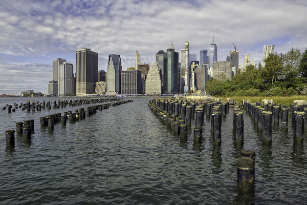 The Manhattan skyline from Brooklyn Park Picture Board by Jon Jones