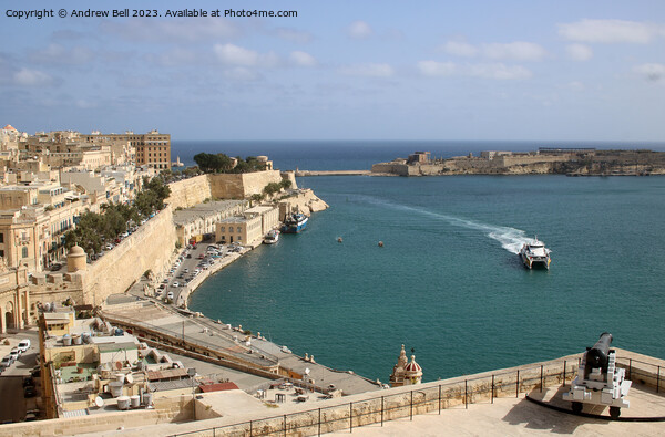 Grand Harbour Valletta Picture Board by Andrew Bell