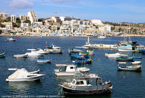 Xemxeij Bay Malta Picture Board by Andrew Bell