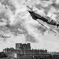 Buy canvas prints of Spitfires over Dover Castle by Secret Artist