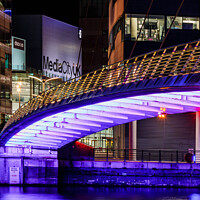 Buy canvas prints of Media City, Night Reflections by Liz Withey