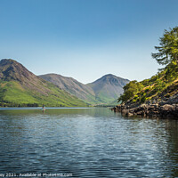 Buy canvas prints of Wast Water Paddleboarder by Liz Withey