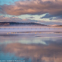 Buy canvas prints of Misty Evening, Kent Viaduct, Arnside by Liz Withey