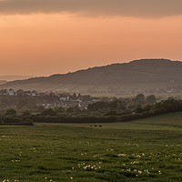 Buy canvas prints of Sunset, Warton Crag by Liz Withey