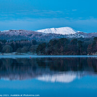 Buy canvas prints of Blue Dawn, Windermere by Liz Withey