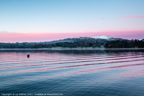 Pink Ripples, Windermere Picture Board by Liz Withey