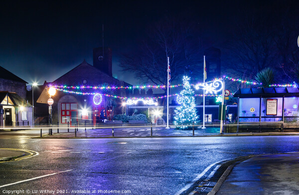 Christmas Lights, Carnforth Picture Board by Liz Withey