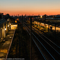 Buy canvas prints of Carnforth Station, Sunset by Liz Withey