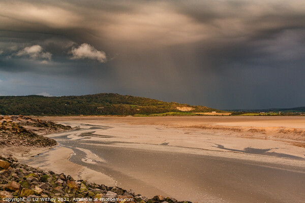Downpour, Lancashire Coast Picture Board by Liz Withey