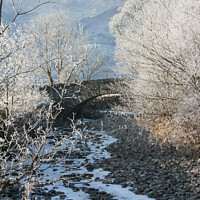 Buy canvas prints of Middlefell Bridge in Winter by Liz Withey