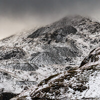 Buy canvas prints of Coniston Old Man in Winter by Liz Withey