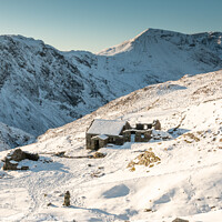 Buy canvas prints of Dubs Hut in Winter by Liz Withey