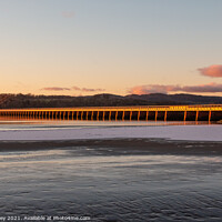 Buy canvas prints of Winter Sunset, Arnside Viaduct by Liz Withey