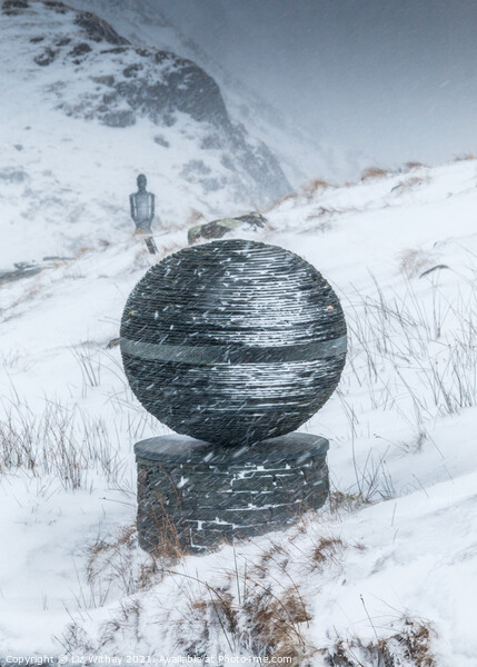 Slate Sculptures in the Snow, Honister Pass Picture Board by Liz Withey