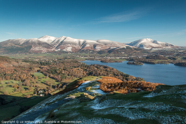 Derwent Water and Keswick from Cat Bells Picture Board by Liz Withey