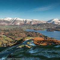 Buy canvas prints of Derwent Water and Keswick from Cat Bells by Liz Withey