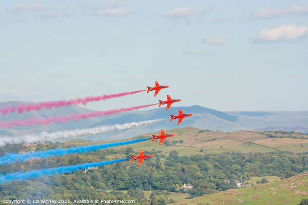 Red Arrows, Lake District Picture Board by Liz Withey