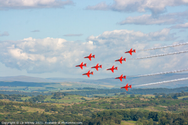 Red Arrows, Windermere Air Show Picture Board by Liz Withey