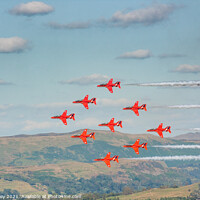 Buy canvas prints of Red Arrows, Windermere Airshow by Liz Withey