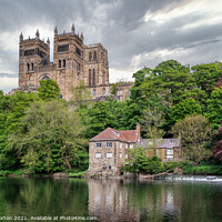 Buy canvas prints of Serene Durham Cathedral Amidst Verdant Foliage by Andy Morton