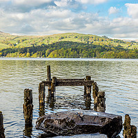 Buy canvas prints of Old Jetty Looking Over Lake Windermere by Andy Morton