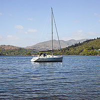 Buy canvas prints of A Sailing Yacht On Lake Windermere by Andy Morton
