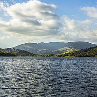 Buy canvas prints of View Of The Mountains Over Lake Windermere by Andy Morton