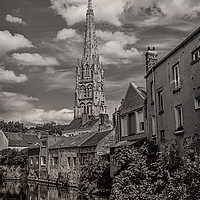Buy canvas prints of The Church In The Old Town Of Harfleur, France by Andy Morton