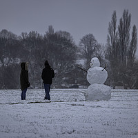 Buy canvas prints of Snowman at Braunstone Park by Andy Morton