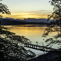 Buy canvas prints of Sunset Over Lake windermere by David Morton