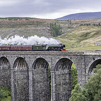 Buy canvas prints of Flying Scotsman on the Dent Viaduct by James Marsden