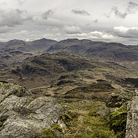 Buy canvas prints of View from the top of Harter Fell  by James Marsden