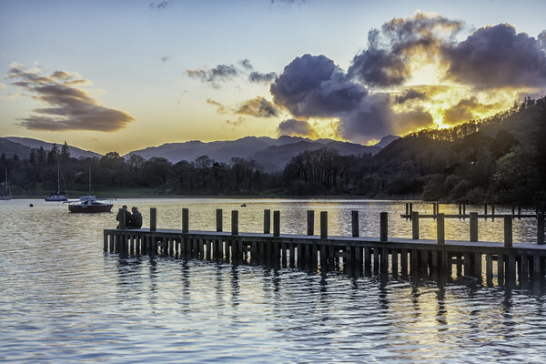 Ambleside Jetty at Sunset Picture Board by James Marsden