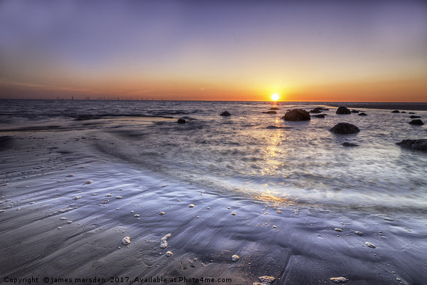Radiant Sunset Over Walney Island Beach Picture Board by James Marsden