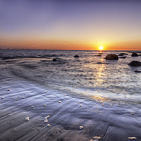 Buy canvas prints of Radiant Sunset Over Walney Island Beach by James Marsden