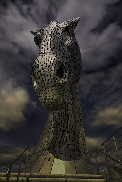 Kelpies Sculpture frontal View Picture Board by James Marsden