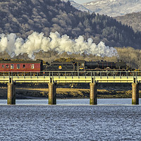 Buy canvas prints of Majestic Leander Steam Train Crossing the Scenic L by James Marsden