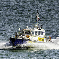 Buy canvas prints of Pilot boat at speed by James Marsden