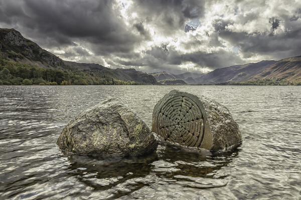 Millennium Stone on Derwent Water  Picture Board by James Marsden
