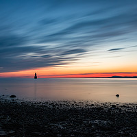 Buy canvas prints of Sunset over Plover Scar Lighthouse by Nigel Smith