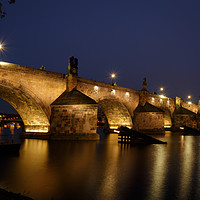 Buy canvas prints of Charles Bridge at Night, Prague by Ed Alexander