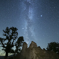 Buy canvas prints of Pendragon Castle & the Milky Way by Pete Collins