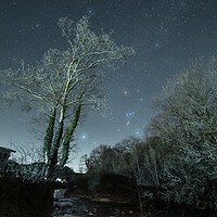 Buy canvas prints of Starry night over the River Greta, Ingleton by Pete Collins