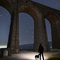 Buy canvas prints of One man & his dog, Ribblehead by Pete Collins