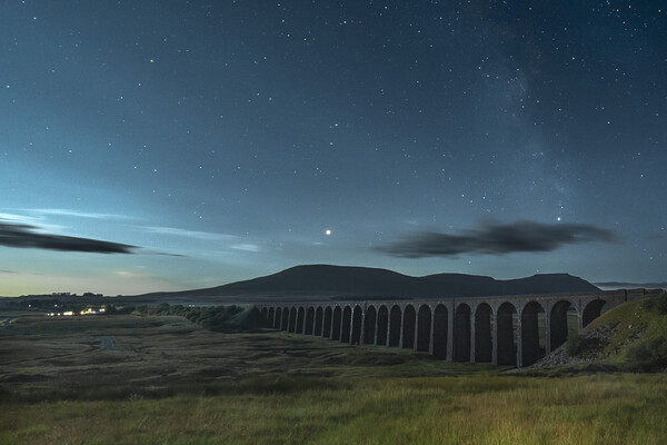 Ribblehead Viaduct, Ingleborough, Mars & Saturn Picture Board by Pete Collins