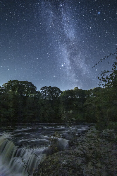 Aysgarth Falls and the Milky Way Picture Board by Pete Collins