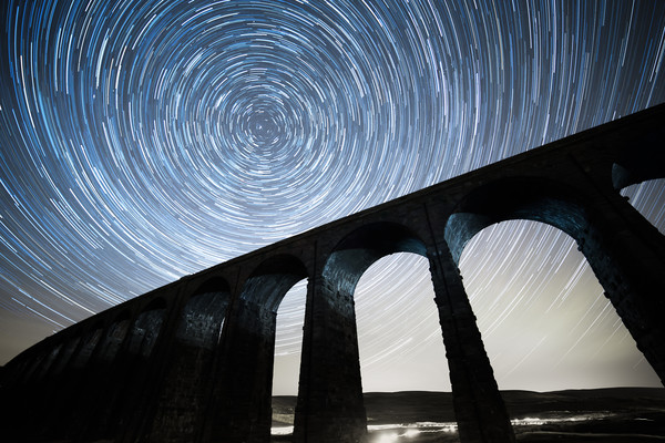Startrails, Ribblehead Viaduct Picture Board by Pete Collins